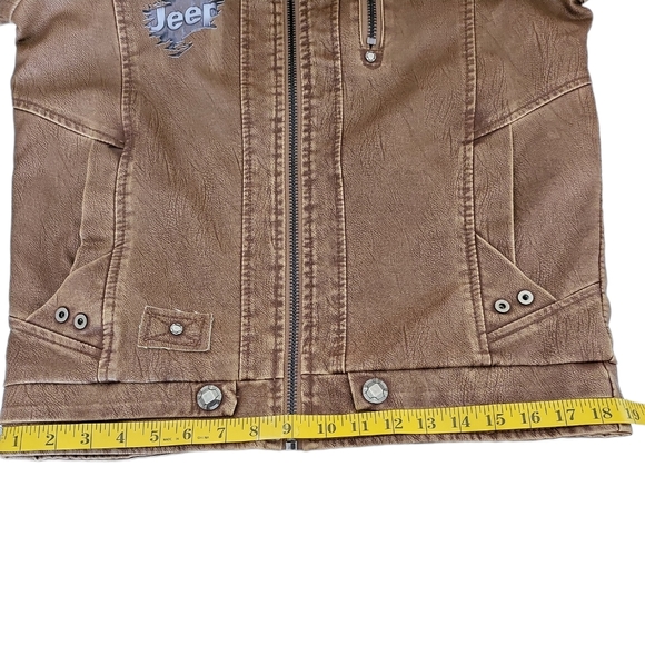 Jeepaholic Brown FauxLeather Faux Fur Lining Jeep Jacket MTO Size Large - Picture 13 of 16